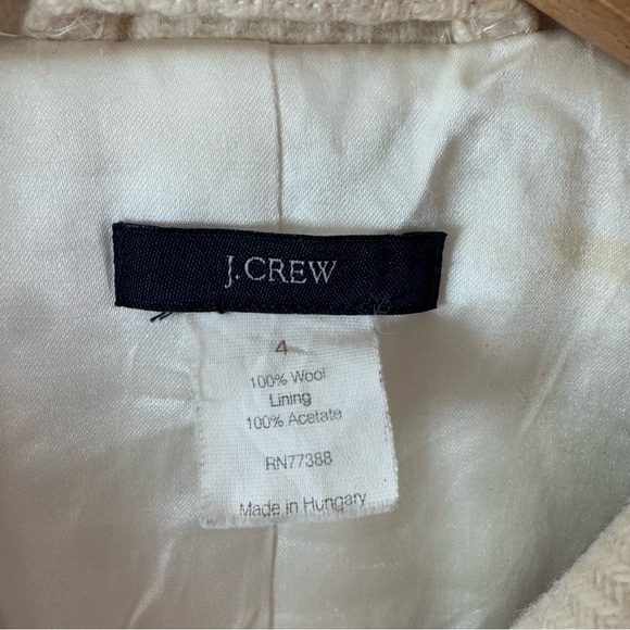 J. Crew‎ Wool Ivory Button Front Short Length Pocket Front Size 4 Classy Elegant - Picture 5 of 5